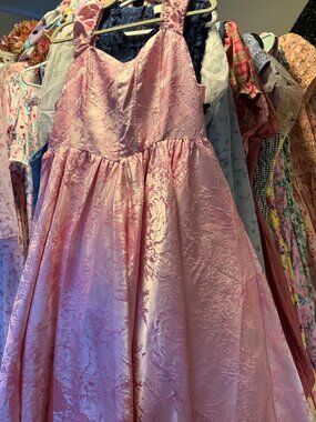 Carolyn A-Line Basque Waist Midi Dress - Pink XXL